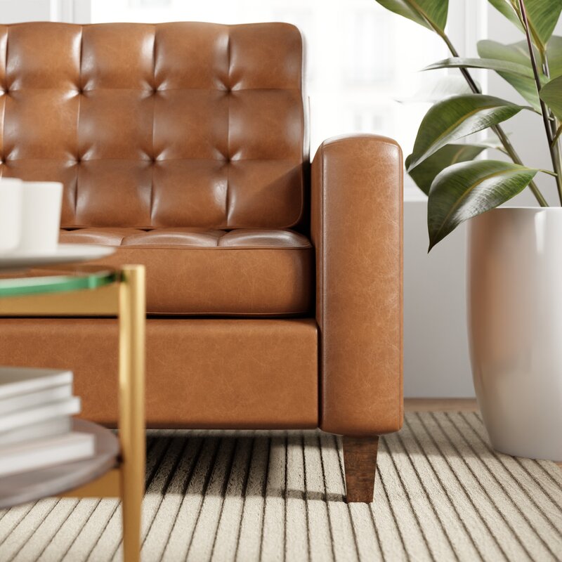 Milton 76 Vegan Leather Square Arm Sofa