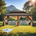 20 Ft. W x 12 Ft. D Hardtop Patio Gazebo. Outdoor Hardtop Gazebo with Double Roof