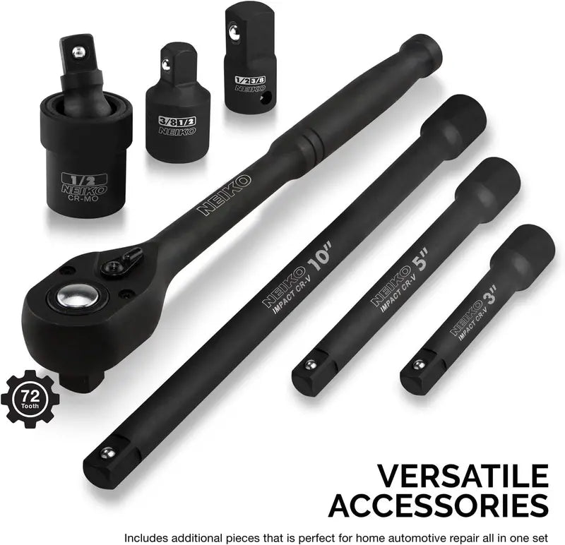 02448A 1/2-Inch Drive Impact Socket Set ¨C 65-Piece Master Kit Covering SAE (3/8¡å¨C1-1/4¡å) and Metric (10¨C24 mm). Includes Deep/Shallow Sockets. Adapters & Ratchet