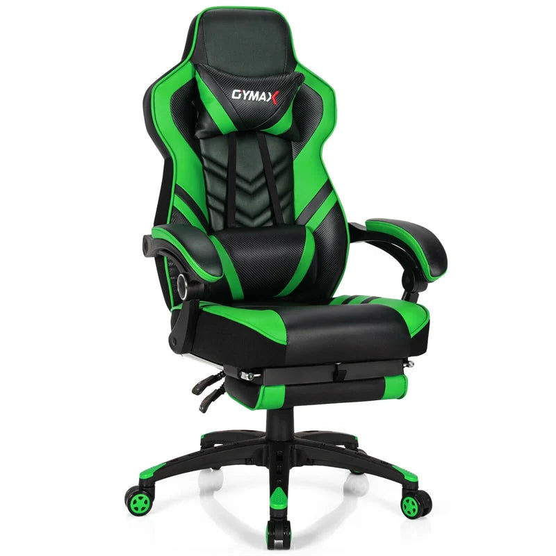 Ergonomic Gaming Chair Recliner with Footrest. Linkage Armrests & Lumbar Support. Big Wide High Back Swivel Video Gaming Office Computer Chair