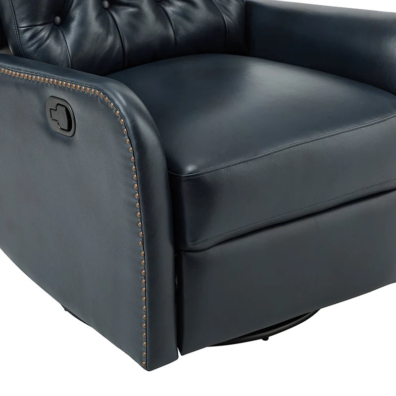 Francisco Genuine Leather Manual Swivel Recliner