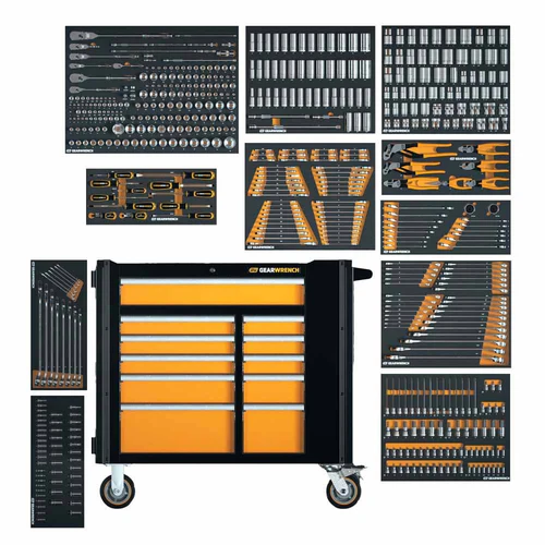 GearWrench MEGAMODMRO 614-Piece Master Technician Set with Custom Trays and Storage