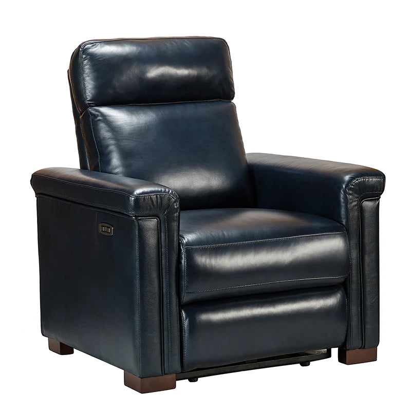 Lea 36.02 Wide Genuine Leather Power Recliner