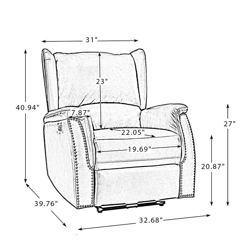Flora Genuine Leather Power Recliner