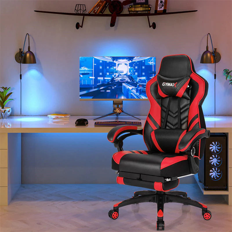 Ergonomic Gaming Chair Recliner with Footrest. Linkage Armrests & Lumbar Support. Big Wide High Back Swivel Video Gaming Office Computer Chair