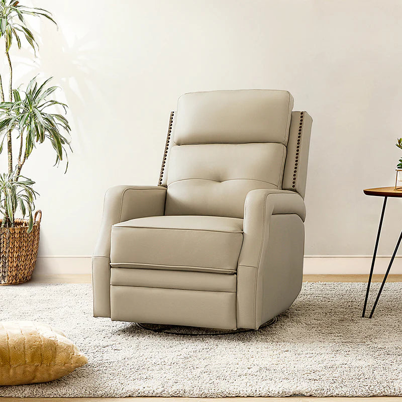 Benito 28.74 Wide Genuine Leather Swivel Rocker Recliner