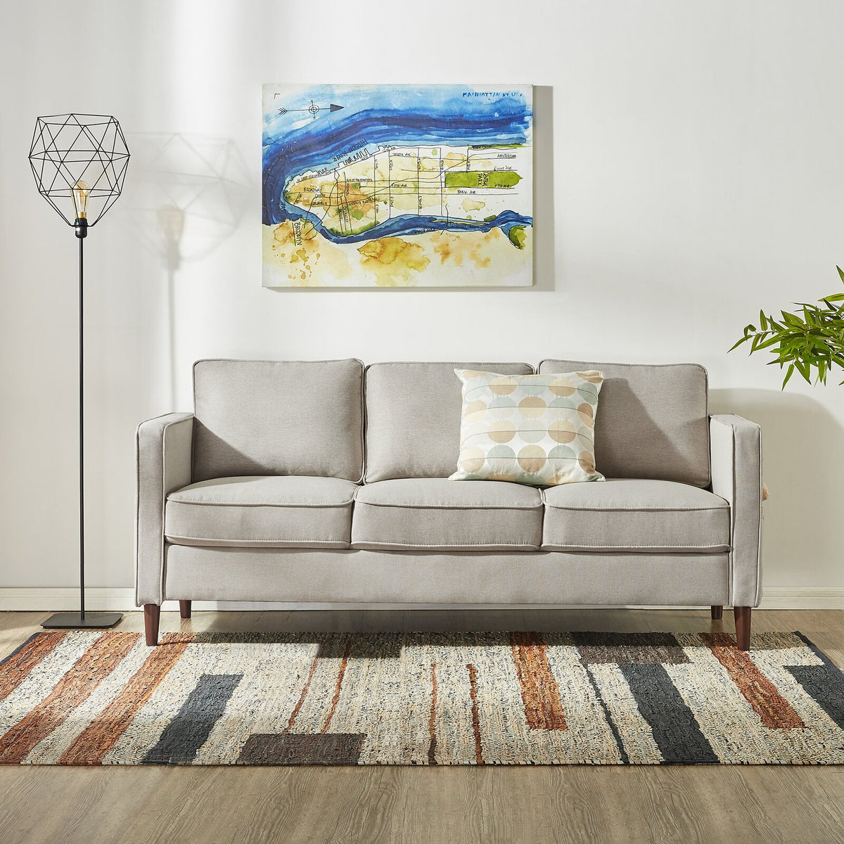 Hana 73 Square Arm Sofa