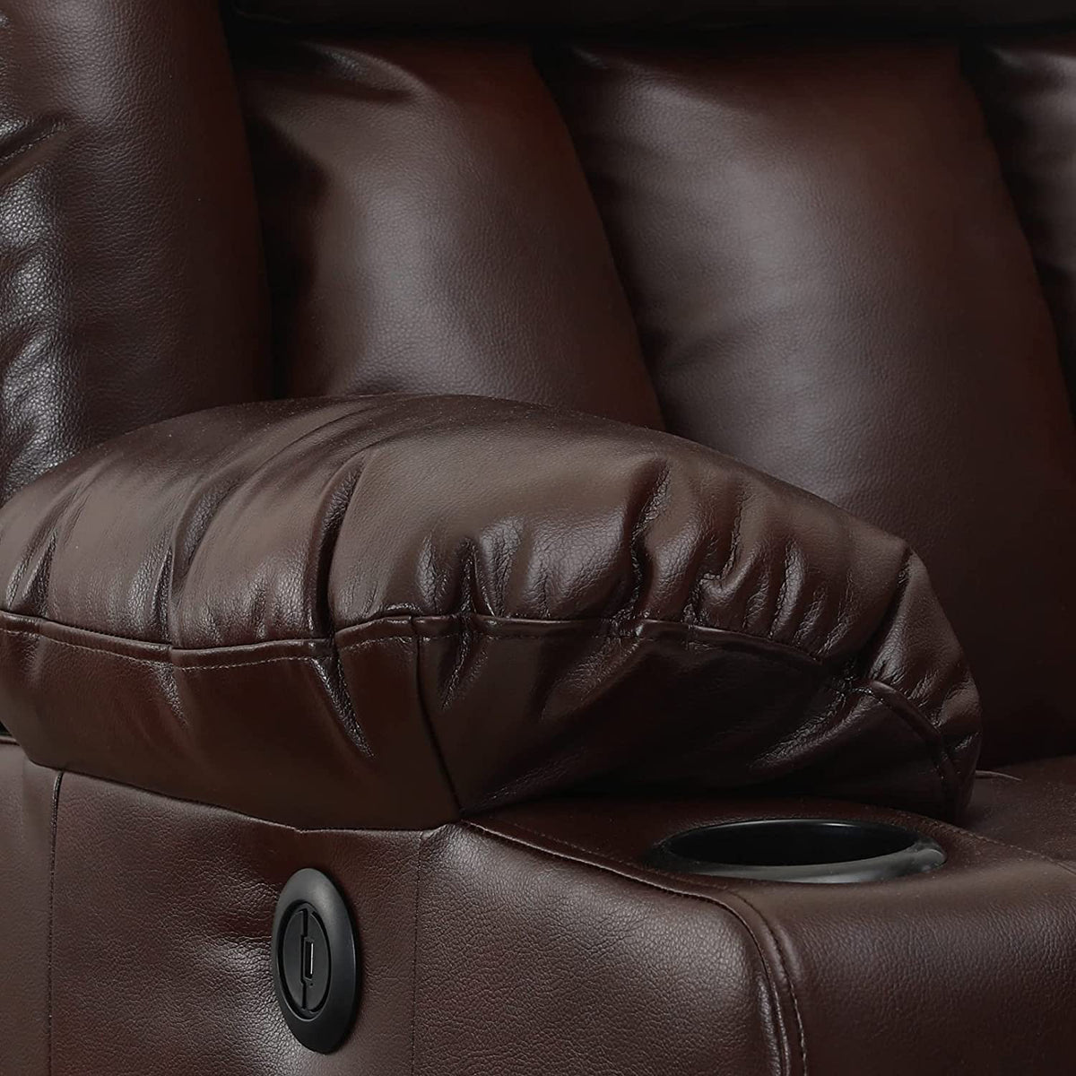 💥Clearance Sale🔥 Mcombo Electric lift Recliner sofa with massage and heating functions. 3 positions. 2 side pockets and cup holders. USB ports!