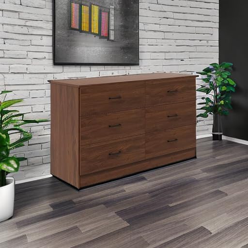 Bigbiglife Wood Dresser for Bedroom. 6 Drawer Double Dresser. Modern Chest of Drawers with Deep Drawers. Large Storage Organizer for Living Room. Closet