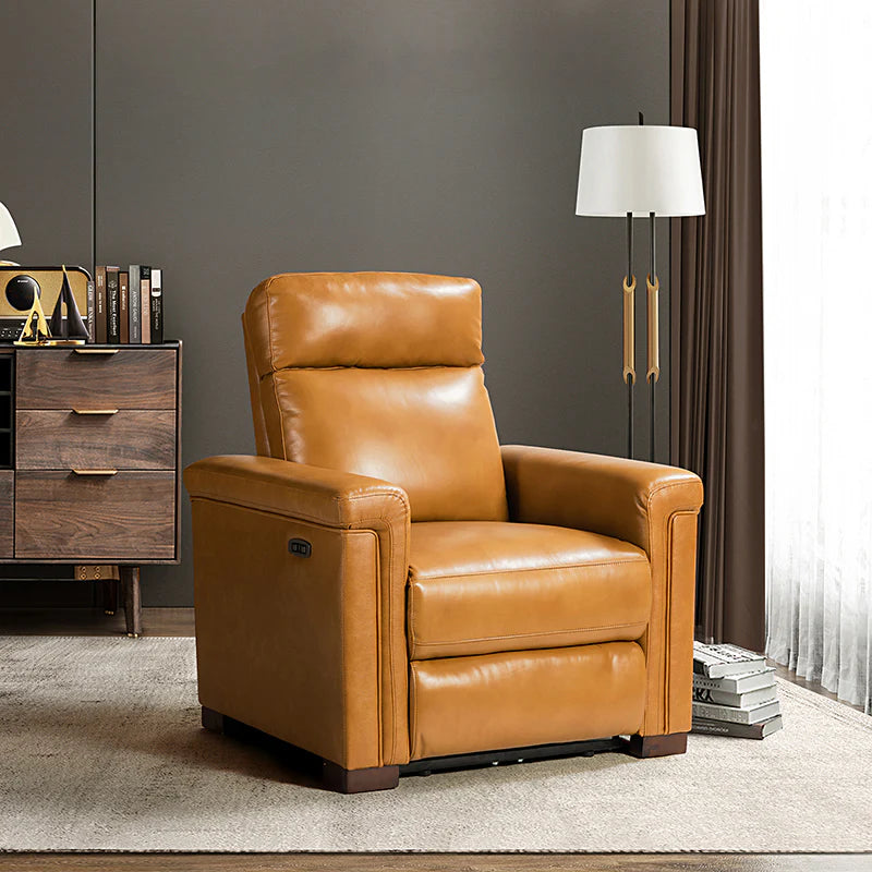 Lea 36.02 Wide Genuine Leather Power Recliner