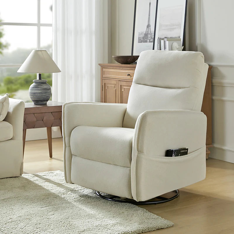 Chris Swivel Rocker Recliner with Two Side Pockets