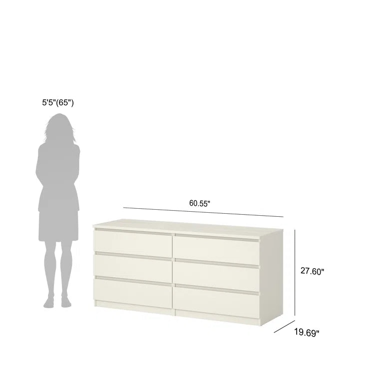 Jada 6 Drawer 60.5 W Double Dresser