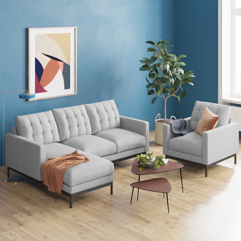 Thompson 77.6′′ Wide Reversible Modular Sofa & Chaise
