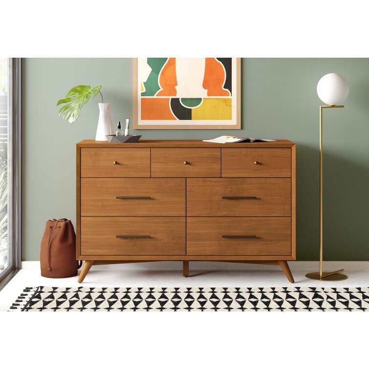 7 Drawer Williams 56'' W Solid Wood Dresser