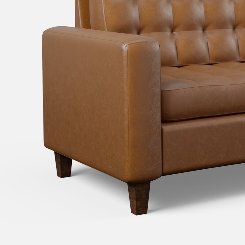 Milton 76 Vegan Leather Square Arm Sofa