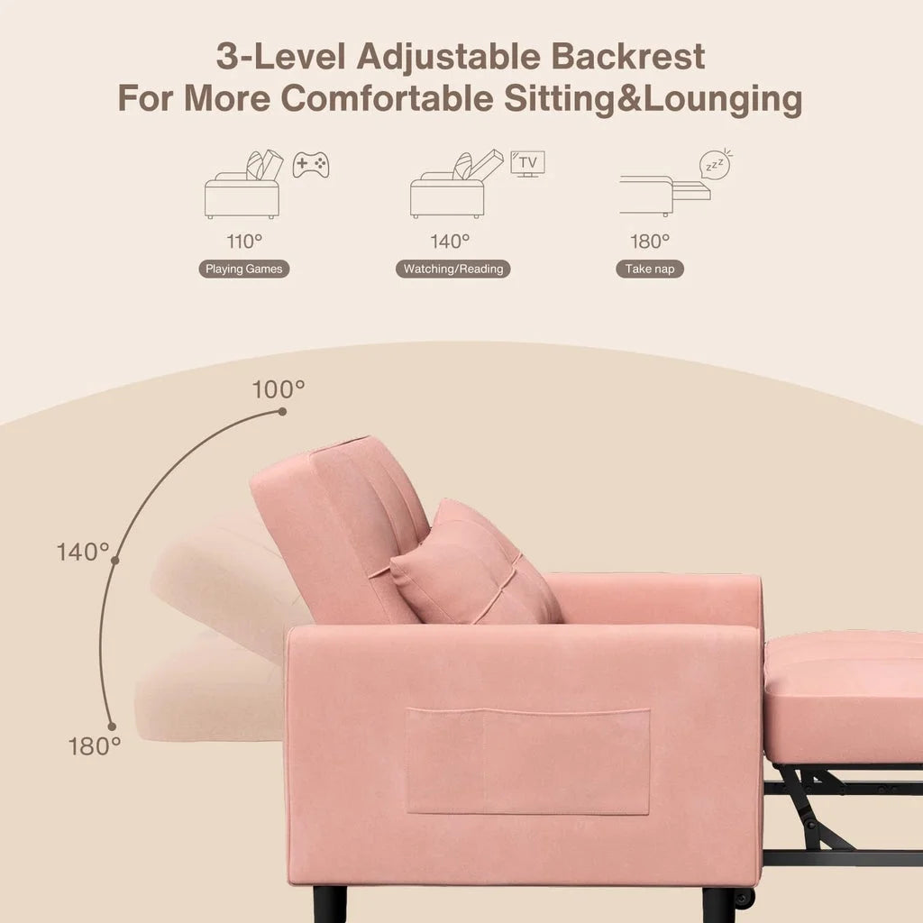 Convertible Sleeper Chair. Aiho 3 - in - 1 Convertible Sofa Bed Recliner Chair with Pull Out Couch - Dark Gray