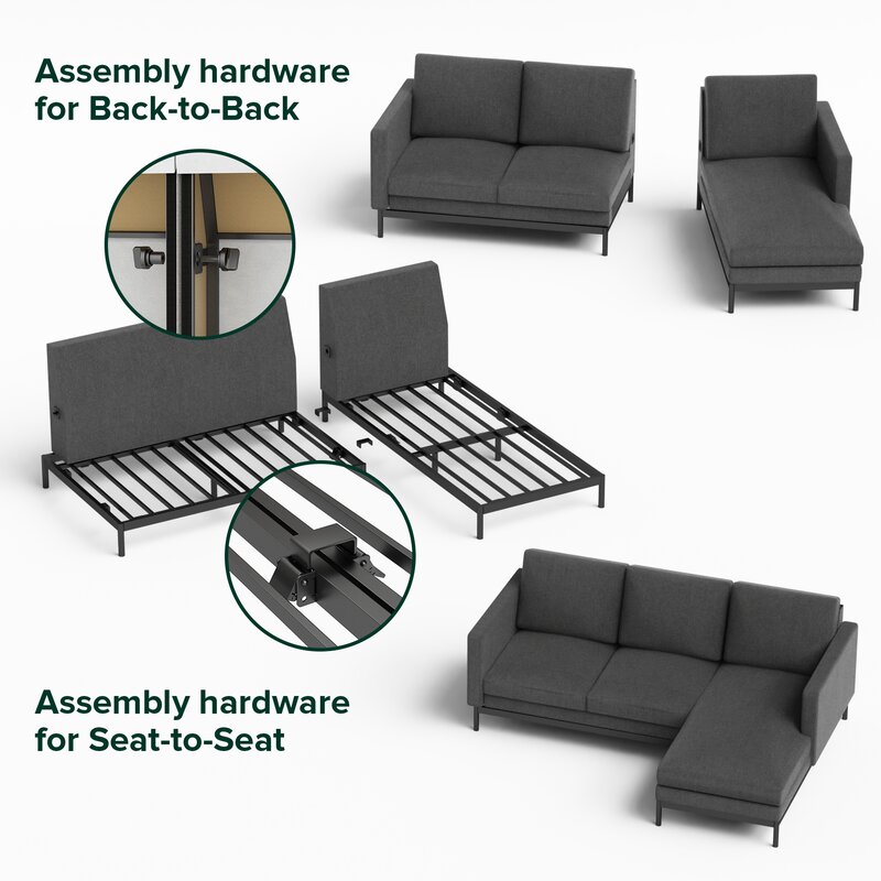 77′′ Wide Reversible Sofa & Chaise