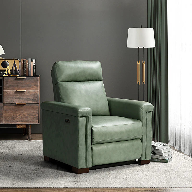 Lea 36.02 Wide Genuine Leather Power Recliner