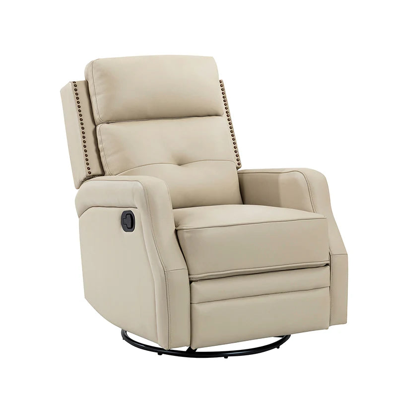 Benito 28.74 Wide Genuine Leather Swivel Rocker Recliner