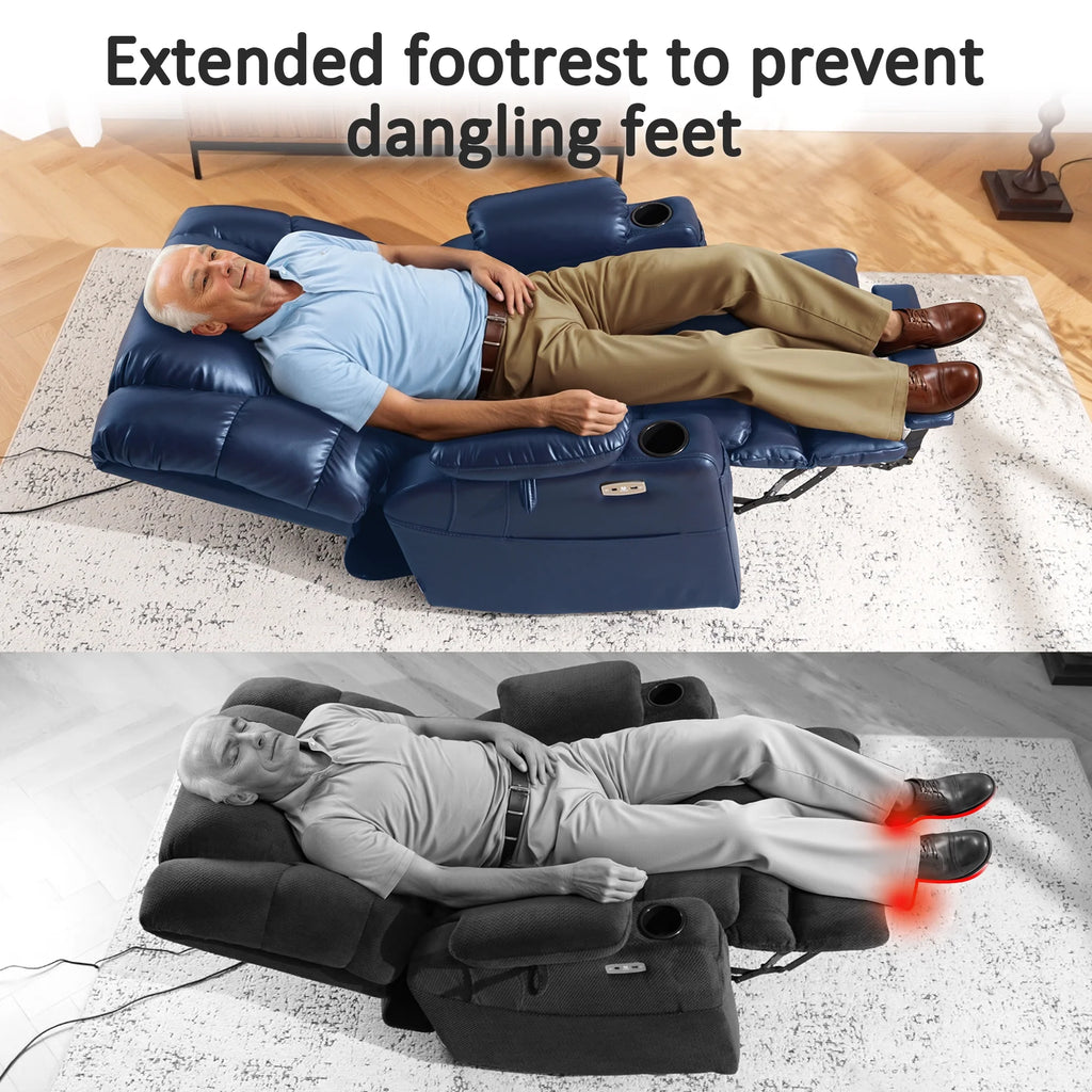 Mcombo Triple Motor Power Lift Recliner for Elderly. Sleep Recliner Sofa with Adjustable Headrest. Faux Leather. Dark Brown