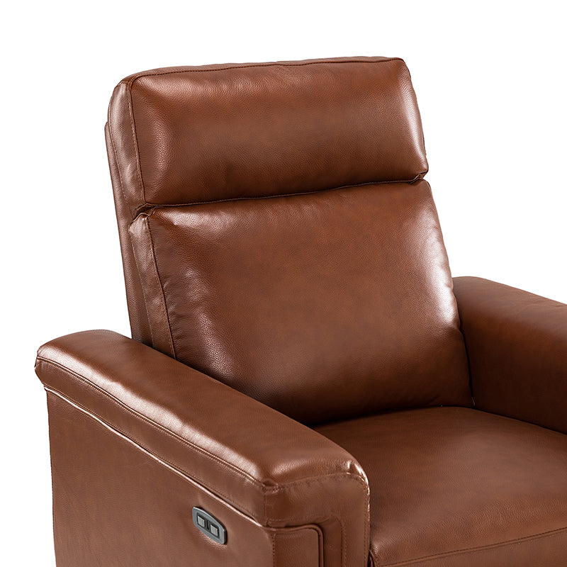 Lea 36.02 Wide Genuine Leather Power Recliner