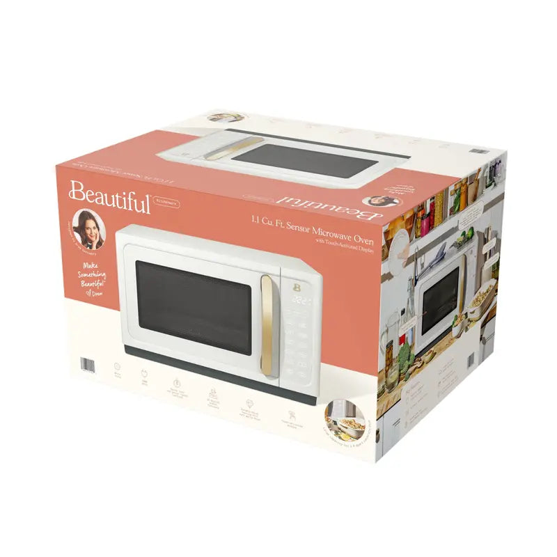 1.1-Cubic-Foot 1000W White Sensor Microwave Oven with Touch Controls ¨C Compact Kitchen Appliance