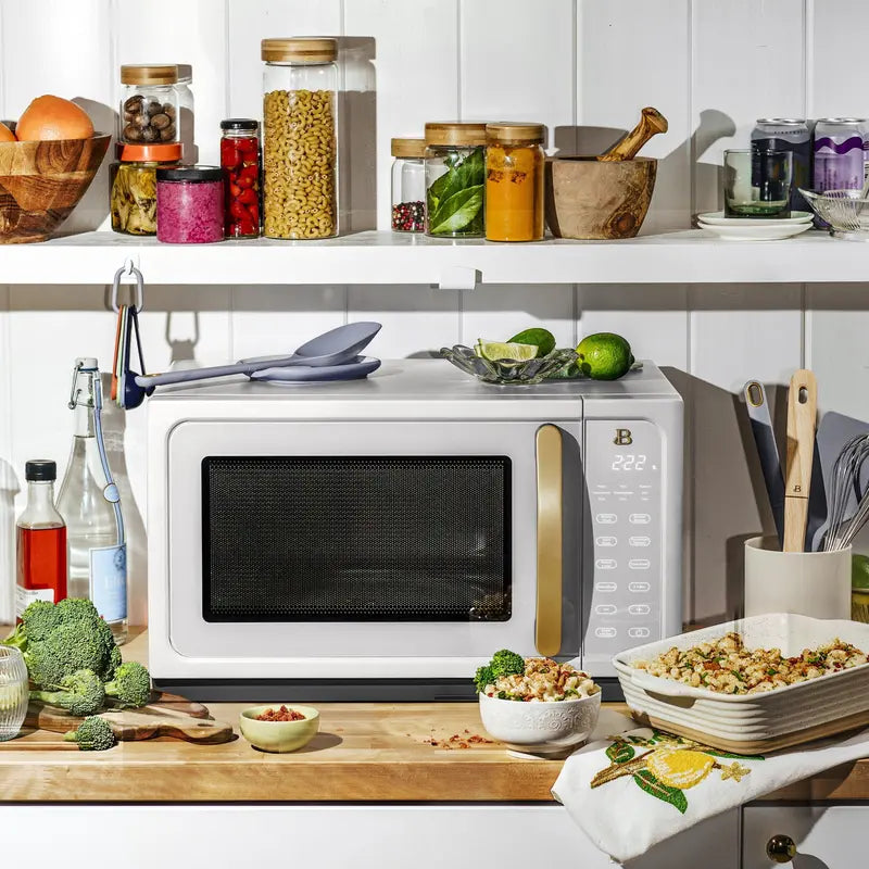 1.1-Cubic-Foot 1000W White Sensor Microwave Oven with Touch Controls ¨C Compact Kitchen Appliance
