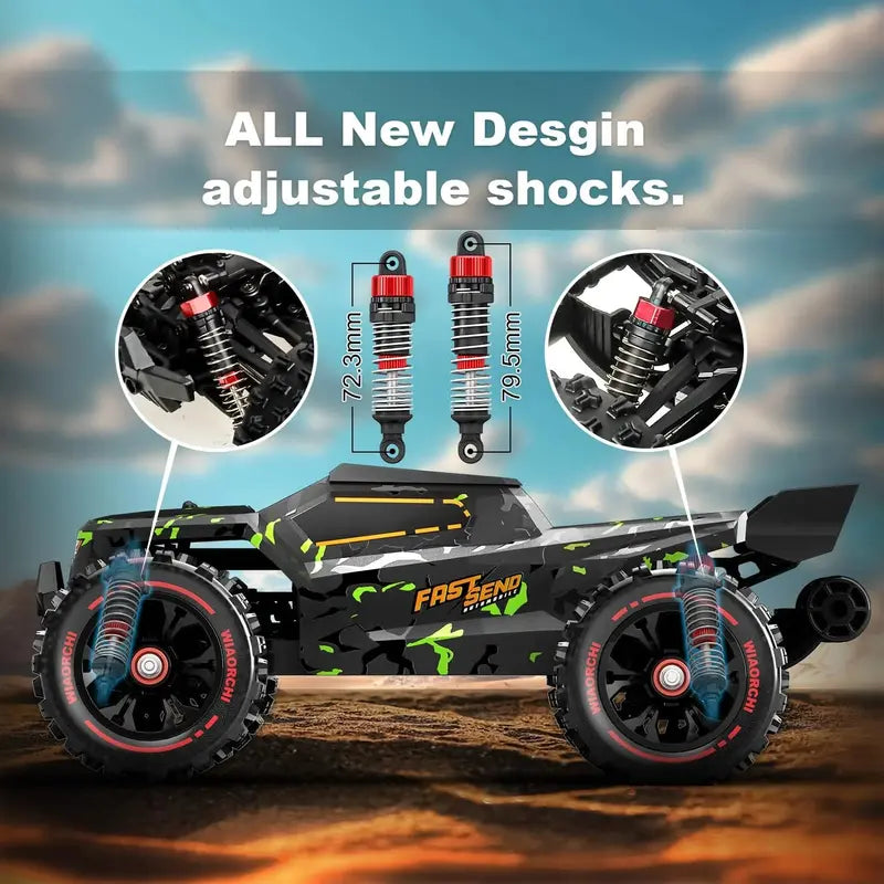 1/16 Scale Brushless RC Car ¨C 42 mph Ready-to-Run Model with Dual Batteries