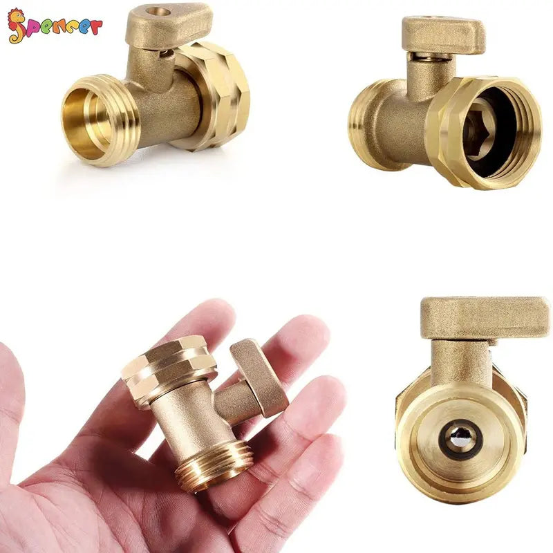 1/2Pack Garden Hose Brass Shut Off Valve. 3/4 Thread Heavy Duty Water Hose Connector Shut off Ball Valve Faucet Hose Adapter