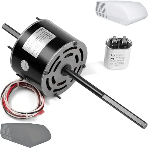 1/3 HP RV Air Conditioner Motor &amp; Capacitor - Direct Replacement for Coleman Mach. Fasco D1092 - 5-Year Warranty