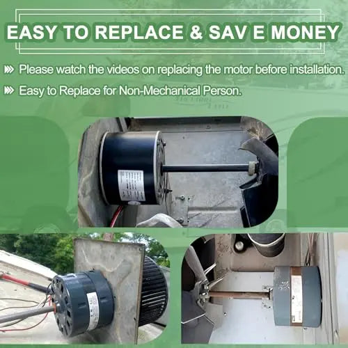 1/3 HP RV Air Conditioner Motor &amp; Capacitor - Direct Replacement for Coleman Mach. Fasco D1092 - 5-Year Warranty