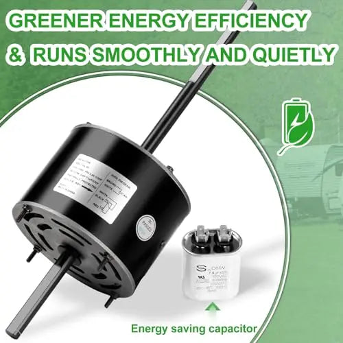 1/3 HP RV Air Conditioner Motor &amp; Capacitor - Direct Replacement for Coleman Mach. Fasco D1092 - 5-Year Warranty