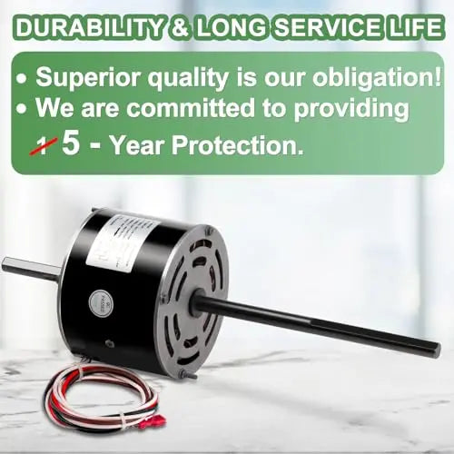 1/3 HP RV Air Conditioner Motor &amp; Capacitor - Direct Replacement for Coleman Mach. Fasco D1092 - 5-Year Warranty