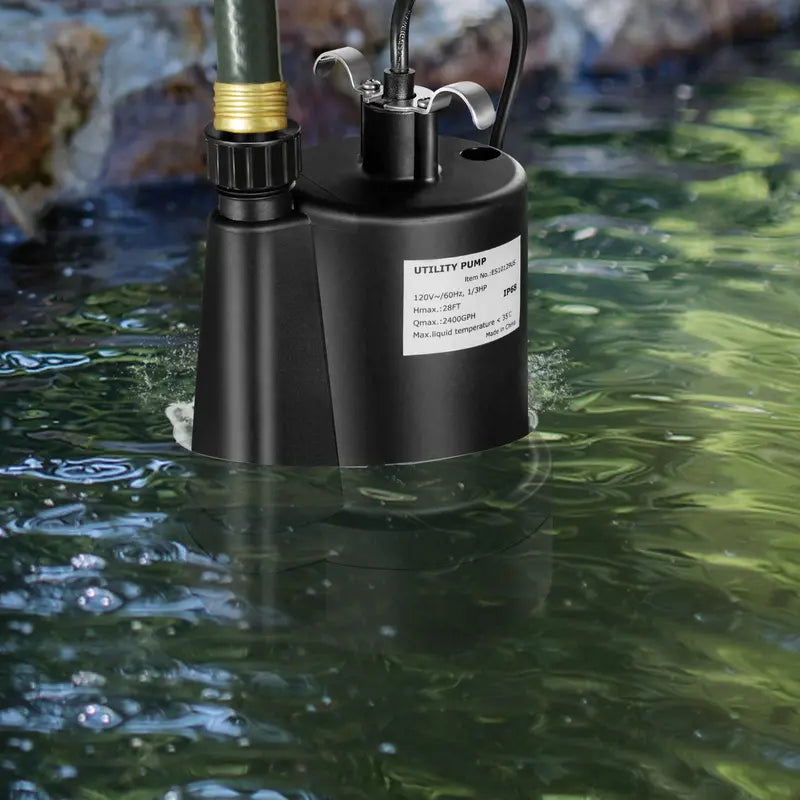 1/3-HP Submersible Sump Pump ¨C 2400 GPH with 10-Foot Cord and Filter Screen