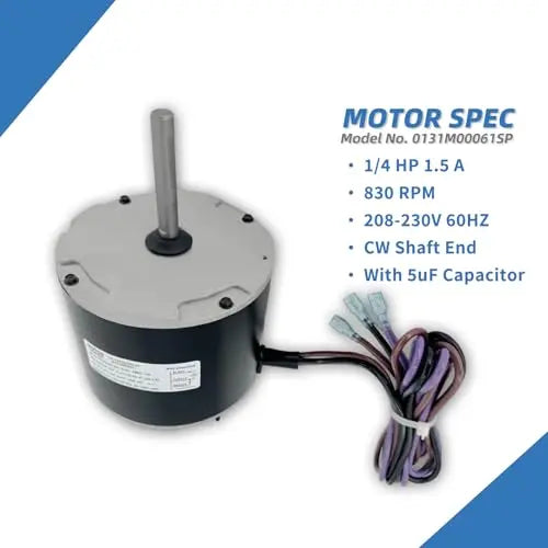 1/4 HP Condenser Fan Motor for Goodman. Amana. Janitrol - 208/230V 1.5A 830RPM