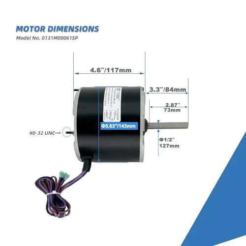 1/4 HP Condenser Fan Motor for Goodman. Amana. Janitrol - 208/230V 1.5A 830RPM