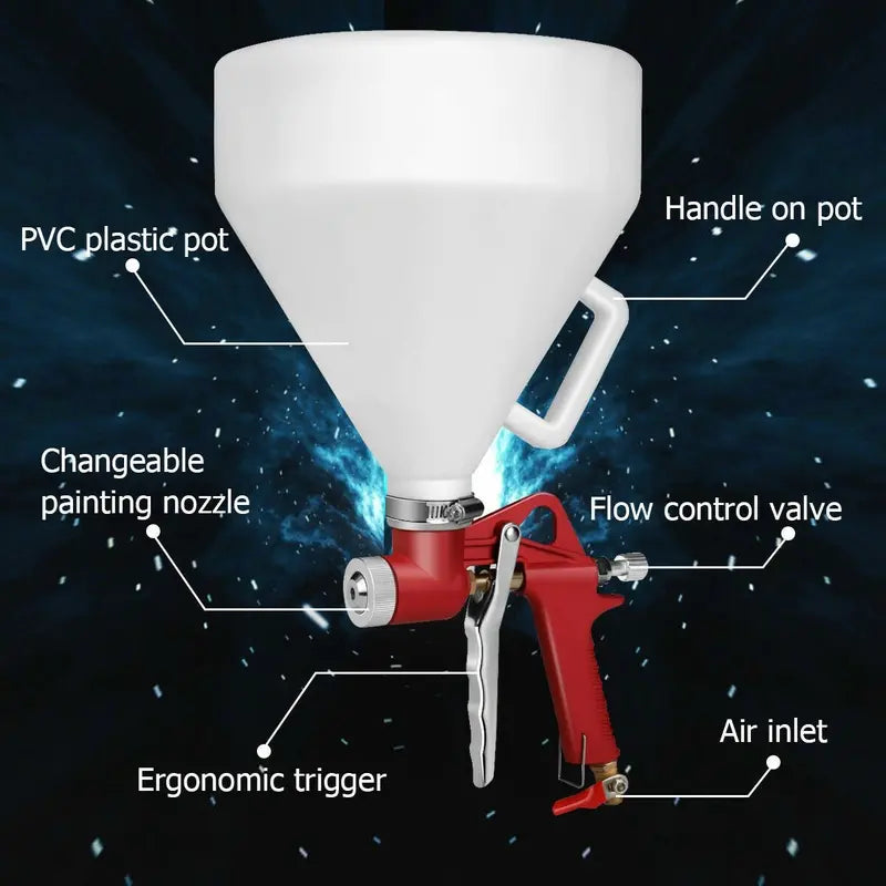1.45-Gallon Drywall Texture Sprayer ¨C Air-Powered Gun with Three Interchangeable Nozzles (4.0mm/6.0mm)