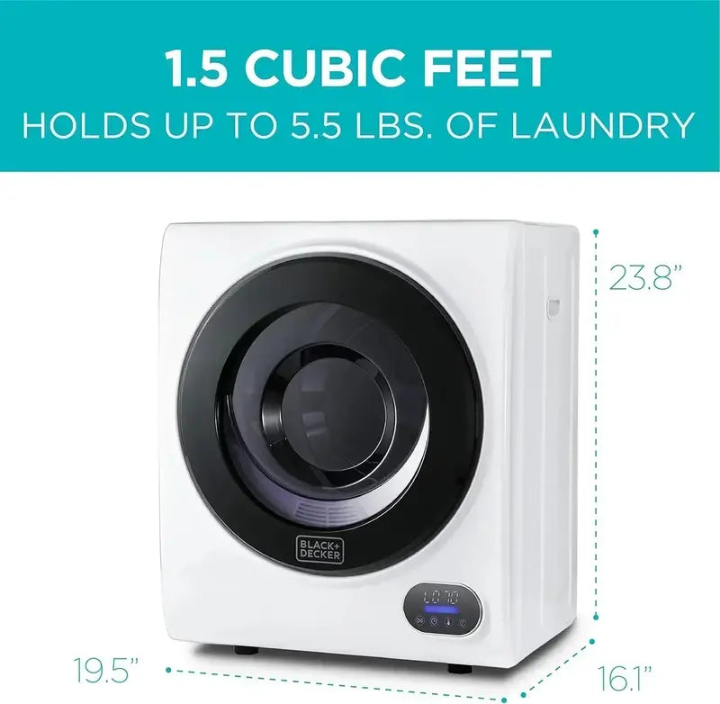 1.5 Cu. Ft. Compact Vented Electric Dryer ¨C 850W. 120V. Stainless Steel Drum