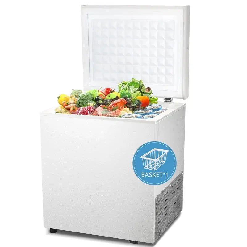1.8 Cu. Ft. Compact Freestanding Chest Freezer ¨C Removable Basket. Bottom Drain. and 7-Setting Thermostat