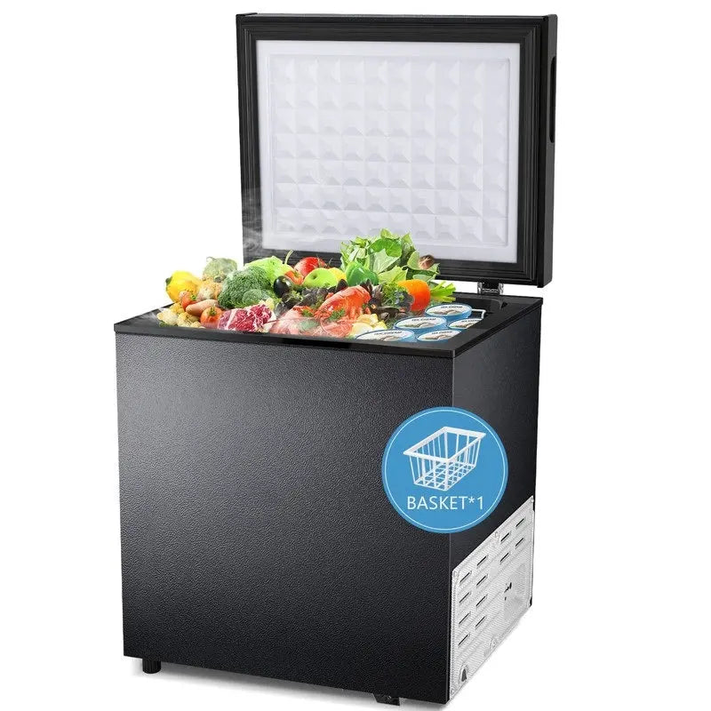1.8 Cu. Ft. Compact Freestanding Chest Freezer ¨C Removable Basket. Bottom Drain. and 7-Setting Thermostat