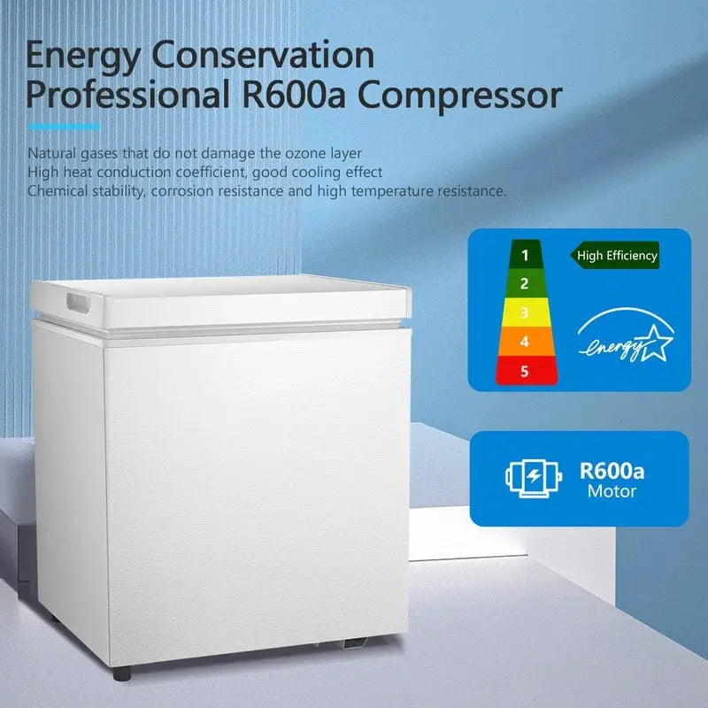 1.8 Cu. Ft. Compact Freestanding Chest Freezer ¨C Removable Basket. Bottom Drain. and 7-Setting Thermostat
