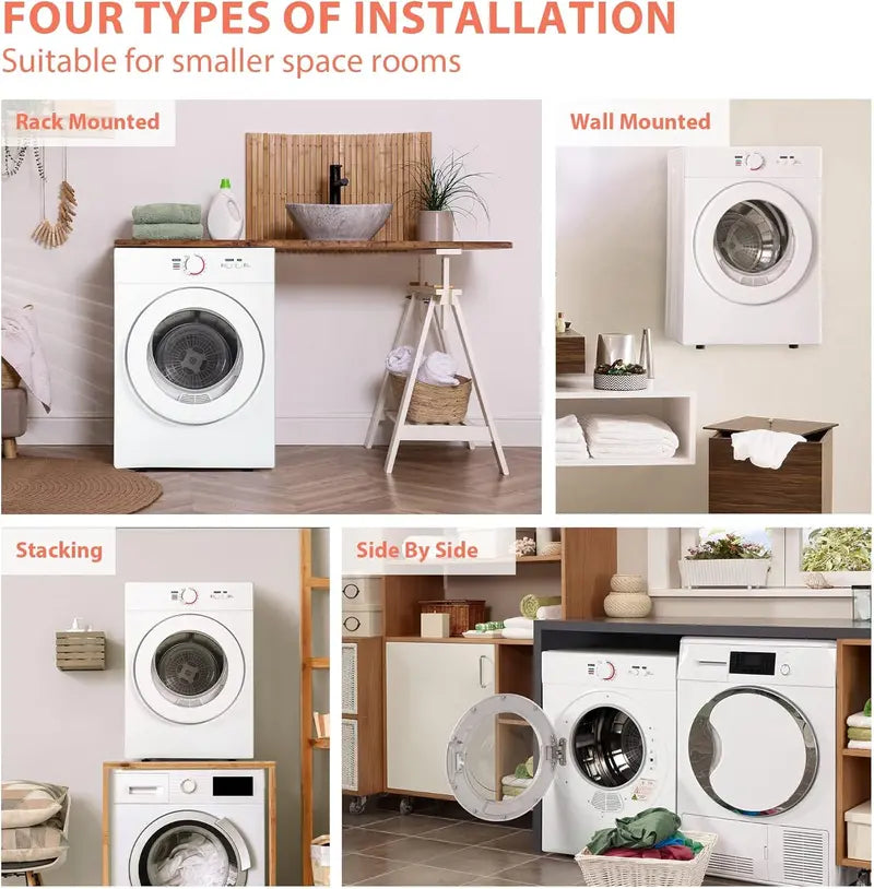 1.8 Cu. Ft. Portable Compact Dryer ¨C Exhaust-Duct Compatible. Space-Saving Design