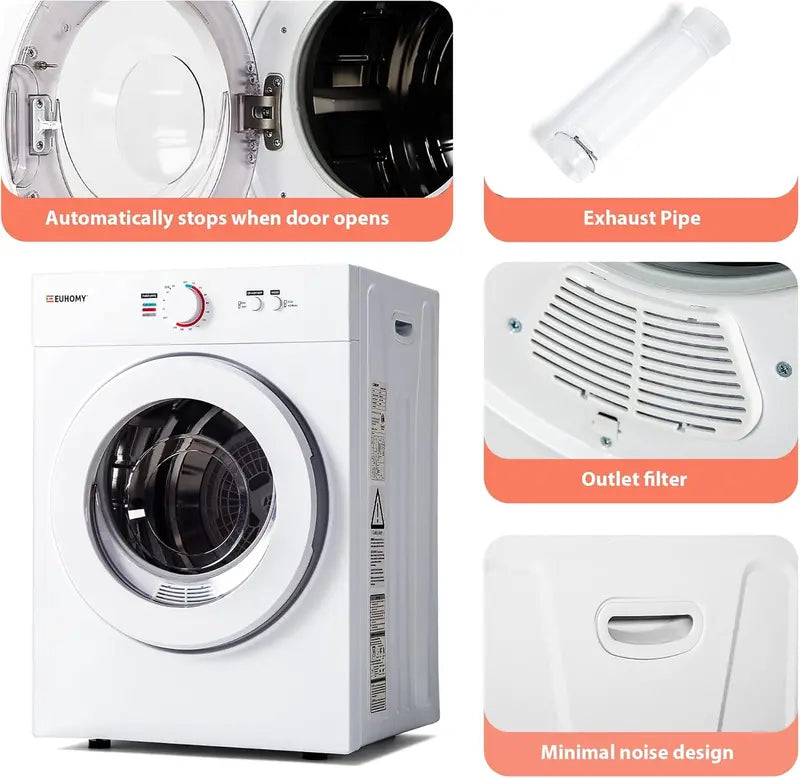 1.8 Cu. Ft. Portable Compact Dryer ¨C Exhaust-Duct Compatible. Space-Saving Design