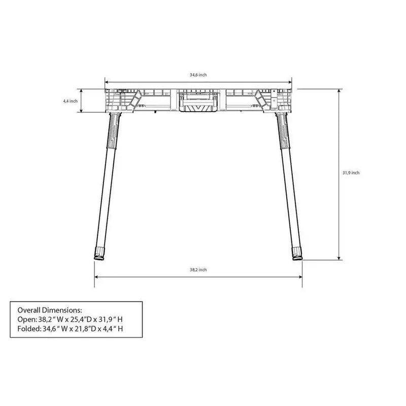 1.8 ft ¡Á 3 ft Portable Jobsite Workbench ¨C Compact Folding Work Surface