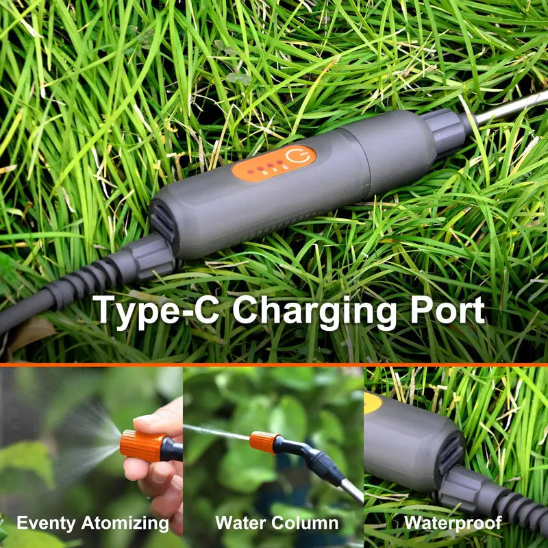 1-Gallon USB-C Rechargeable Electric Garden Sprayer ¨C Telescoping Wand. 4000mAh High-Capacity Battery