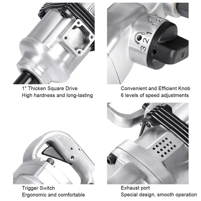 1-Inch Pneumatic Impact Wrench ¨C Long-Shank Air Tool for Truck Mechanics &amp; Industrial Use