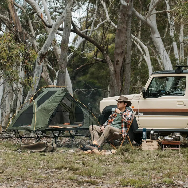 1-Person Off-Ground Cot Tent Combo ¨C Waterproof. Elevated Sleeping System with Quick-Setup Design
