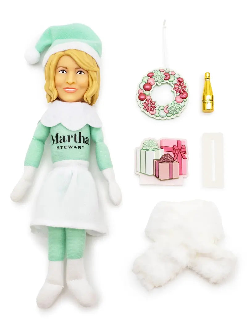 10.5″ Martha Stewart Christmas Plush Figurine with Accessories - Holiday Decor Doll
