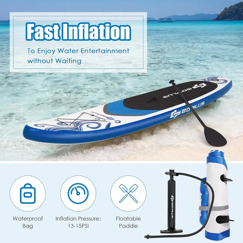10.5- or 11-Foot Inflatable SUP ¨C 6.5-Inch Thick Stand-Up Paddle Board with Carry Bag