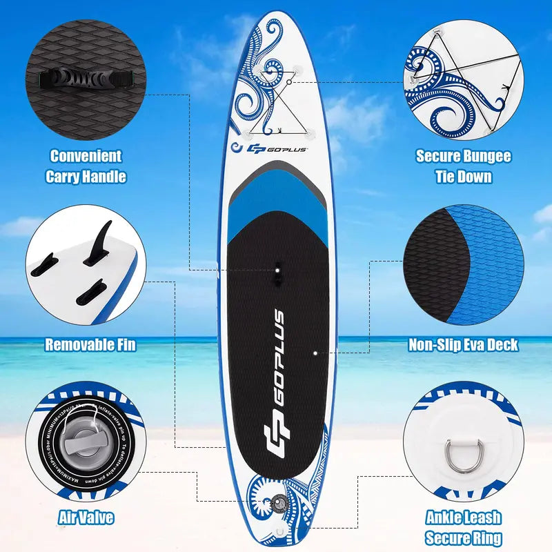10.5- or 11-Foot Inflatable SUP ¨C 6.5-Inch Thick Stand-Up Paddle Board with Carry Bag